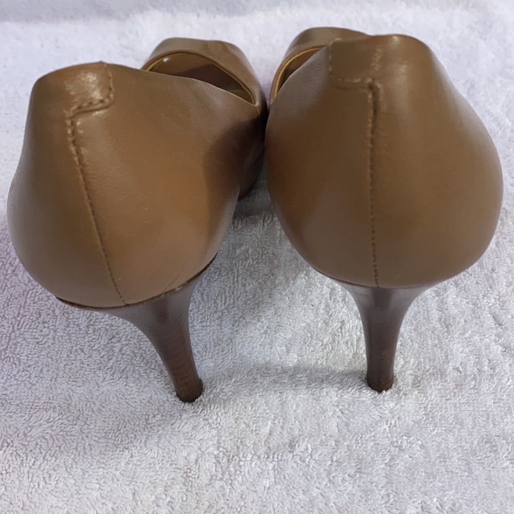 Nine West Kelsyo nude peep toe heels size 9.5 - Picture 5 of 8